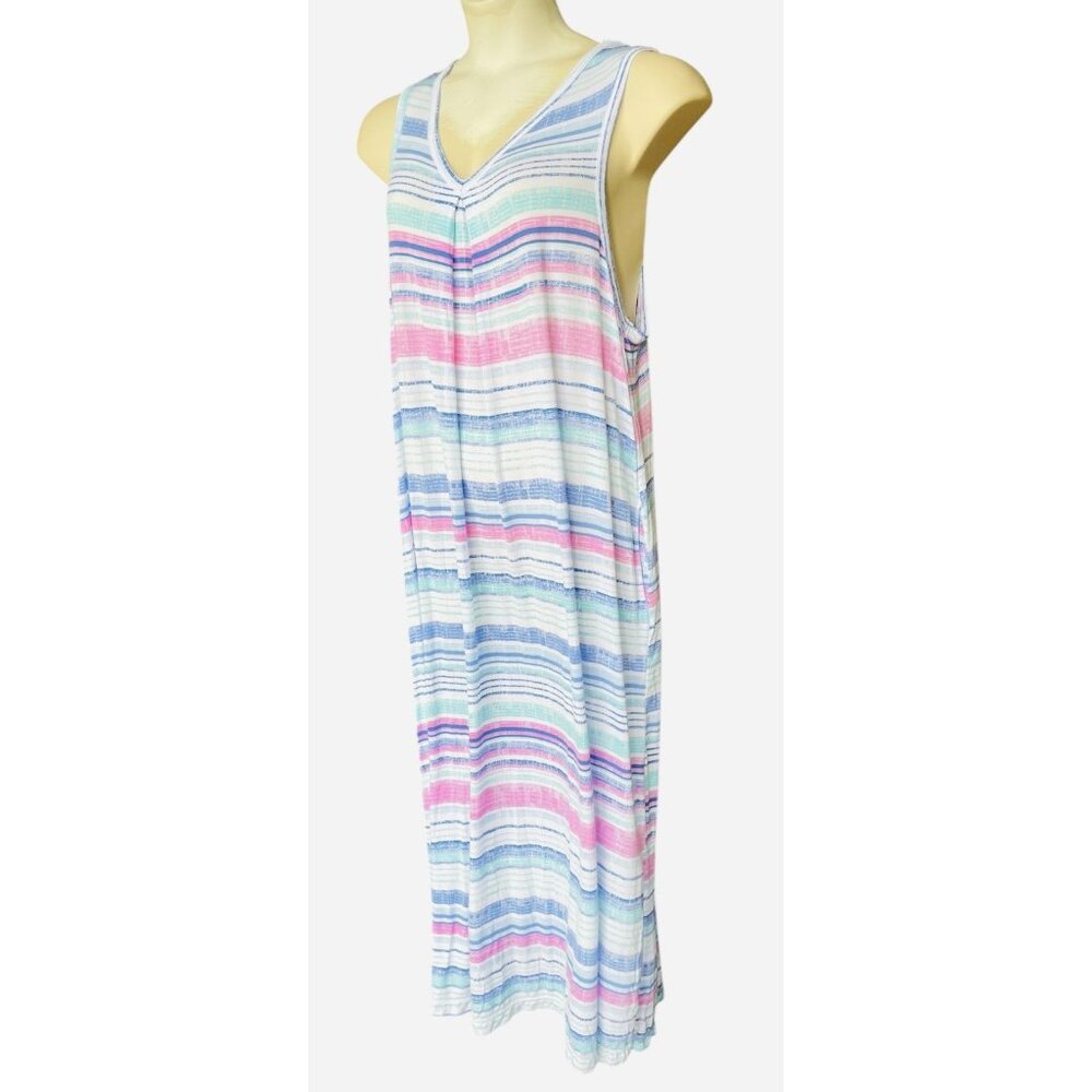 XL Koolaburra Ugg Maxi Dress Beach Coastal Pastel Stripes Coverup Cruise Resort